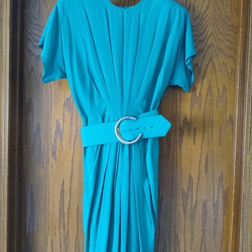 Capezio Emerald green dress with wide belt